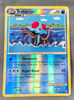 LP Reverse Holo Tentacruel 50/102 HGSS Triumphant Pokemon Sachiko Adachi - Image 1