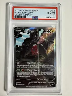 Regidrago V PSA 10 English Pokemon Card 184/195 Silver Tempest 2022 Alt Art - Image 1