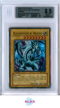 BLUE-EYES WHITE DRAGON 2004 YU-GI-OH! SD KAIBA EVO 1ST EDI GER SKEDE001 BGS 8.5 - Image 1