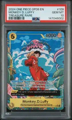 ONE PIECE MONKEY D. LUFFY 2024 OP08-TWO LEGENDS TREASURE RARE #109 PSA 10 - Image 1
