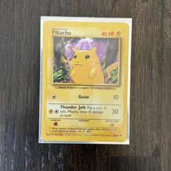 Pikachu 58/102 NM Near Mint Yellow Cheeks Base Set Pokemon Card WOTC 1999 - Image 1