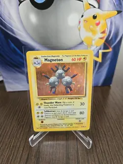 Pokemon TCG Magneton Base Set Holo Unlimited Rare Card 9/102 WOTC - Image 1