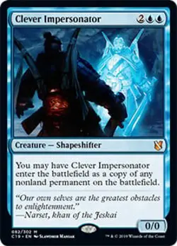 Clever Impersonator Commander 2019 HEAVILY PLD Blue Mythic Rare CARD ABUGames - Image 1
