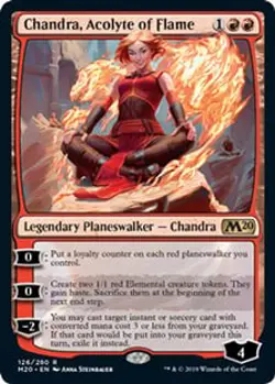 Chandra, Acolyte of Flame Core Set 2020 / M20 HEAVILY PLD Red Rare CARD ABUGames - Image 1