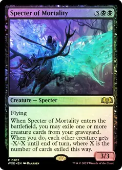 Specter of Mortality Wilds of Eldraine MTG MAGIC FOIL SPECTER CREATYRE RARE - Image 1