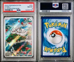 POKEMON PSA 8 STARLY ILLUSTRATION RARE 221/198 SCARLET e VIOLET ENGLISH 2023! - Image 3