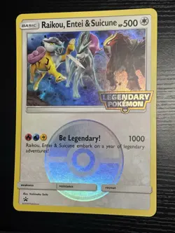 Pokemon TCG Raikou, Entei & Suicune Jumbo Promo Holo Oversized TAG TEAM 500 HP … - Image 1