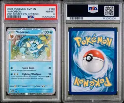 POKEMON PSA 8 VAPOREON FULL ART #168 PROMO PRISMATIC EVOLUTION ENGLISH 2025! - Image 3