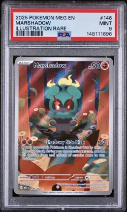 2025 POKEMON MEG EN-MEGA EVOLUTION ILLUSTRATION RARE #146 MARSHADOW PSA 9 - Image 1
