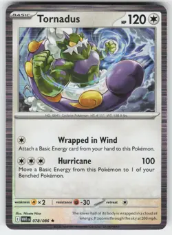Tornadus 078/086 Holo Rare White Flare Pokemon Near Mint - Image 1
