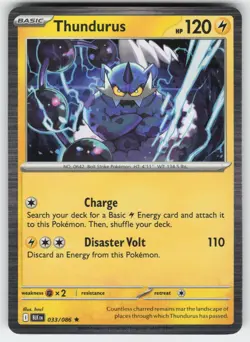 Thundurus 033/086 Holo Rare Black Bolt Pokemon Near Mint - Image 1