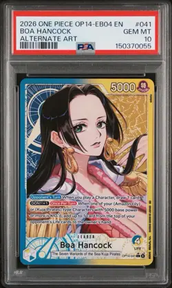 2026 ONE PIECE OP14-EB04-THE AZURE SEA'S SEVEN #041 BOA HANCOCK ALT ART PSA 10 - Image 1
