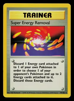 Pokemon Card - Super Energy Removal Base Set 79/102 Uncommon - Image 1