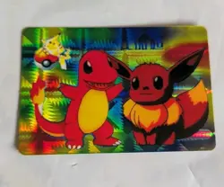 1998 Pokemon Pocket Monsters Bandai Sticker/Card #103 Charmander Eevee Pikachu - Image 1