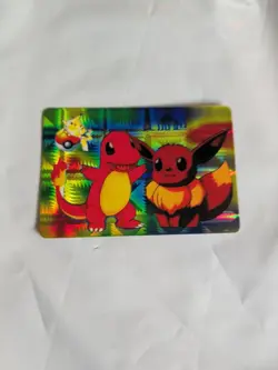 1998 Pokemon Pocket Monsters Bandai Sticker/Card #103 Charmander Eevee Pikachu - Image 2