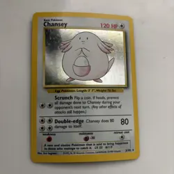Pokemon Chansey Holo Rare 1999 Vintage Egg Pokemon 3/102 Rare Card - Image 1