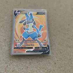 Lucario V SWSH213 Sword & Shield Promo Holo 210 HP Pokemon TCG Card English - Image 1