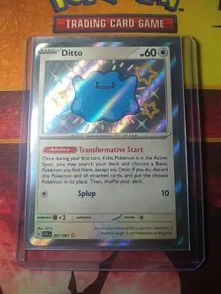 Ditto 201/091 Scarlet Violet Paldean Fates Baby Shiny Card NM Condition - Image 1