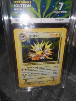 Jolteon Holo Pokemon Card Jungle WOTC HP 4/64 Ace Grade 7 Near Mint Vintage 1999 - Image 1