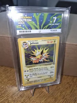 Jolteon Holo Pokemon Card Jungle WOTC HP 4/64 Ace Grade 7 Near Mint Vintage 1999 - Image 2