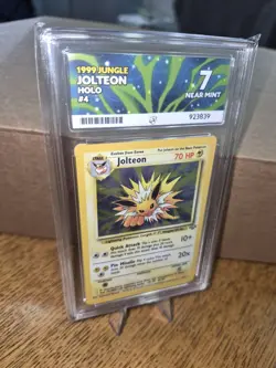 Jolteon Holo Pokemon Card Jungle WOTC HP 4/64 Ace Grade 7 Near Mint Vintage 1999 - Image 3