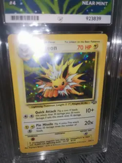 Jolteon Holo Pokemon Card Jungle WOTC HP 4/64 Ace Grade 7 Near Mint Vintage 1999 - Image 5
