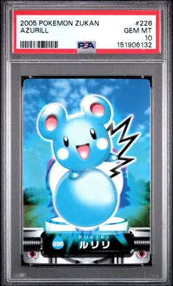 PSA 10 2026 CERT POP 4 AZURILL 2005 CARDDASS POKEMON ZUKAN CARD #226 - Image 1