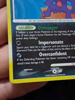 Sableye Lv. 31 Reverse Holo 48/100 Majestic Dawn Pokemon Card NM - Image 2