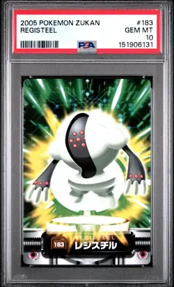 PSA 10 2026 CERT POP 3 REGISTEEL 2005 CARDDASS POKEMON ZUKAN CARD #183 - Image 1