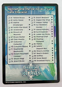 Neopets Trading Card Game - Hannah and the Ice Caves Checklist 3 of 5 - Image 1