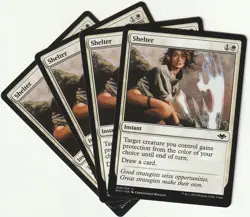 ✪ 4 MAGIC The Gathering SHELTER White Instant PLAYSET MH1/EN NM/EX - Image 1