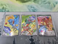 Pokemon TCG First Partner Illustration Collection 3 Card Set Gen 1 Starters - Image 1