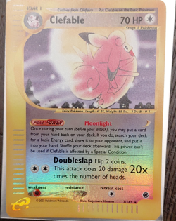 Pokemon Clefable Expedition Base Set Holo Rare Reverse Holo 007/165 70 HP 2002 - Image 1