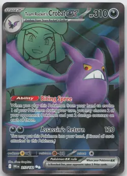 Team Rocket's Crobat ex 217/182 Ultra Rare Destined Rivals Pokemon NM/M - Image 1