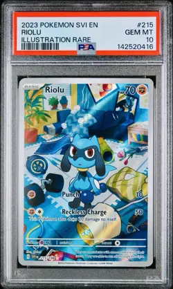 POKEMON PSA 10 RIOLU ILLUSTRATION RARE 215/198 SCARLET e VIOLET ENGLISH 2023! - Image 1