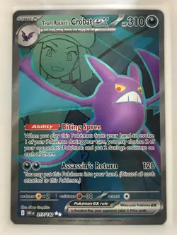 Team Rocket's Crobat ex 217/182 Ultra Rare Destined Rivals Pokemon NM - Image 1