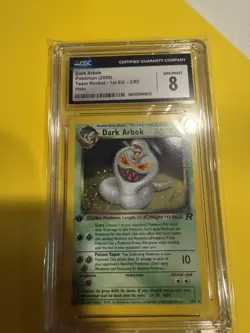 Dark Arbok Holo 2000 Pokemon Team Rocket Unlimited #2/82 Blue Label CGC 8 - Image 1