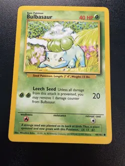 Bulbasaur 044/102 Base Set Regular Pokemon TCG - LP - Image 1