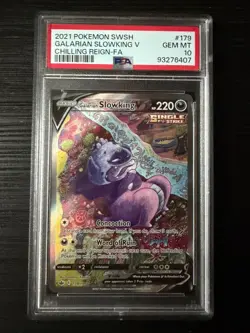 Pokemon 2021 Galarian Slowking V 179/198 Full Art Chilling Reign GEM MINT PSA 10 - Image 1