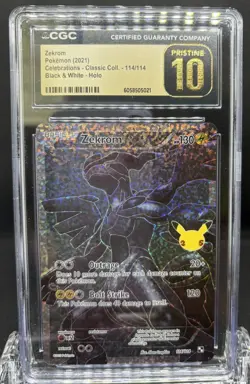 CGC 10 PRISTINE Zekrom 114/114 Celebrations Classic Collection Pokemon 2021 Holo - Image 2