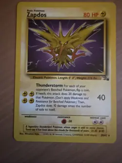 Pokemon Fossil Legendary Birds Set Moltres Zapdos Articuno Non-Holo - Image 4