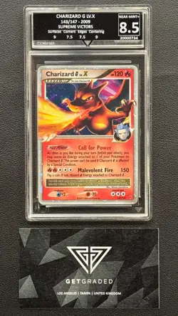 GG 8.5 Charizard G Lv. X 143/147 Supreme Victors 2009 GetGraded Mint not psa 9 - Image 1
