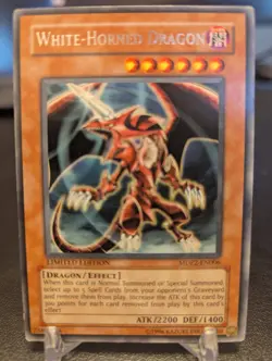 YuGiOh White-Horned Dragon MDP2-EN006 Rare Limited Edition McDonalds Ser 2 (LP) - Image 1
