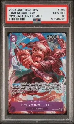ONE PIECE JPN OP05 AWAKENING OF THE NEW ERA #069 TRAFALGAR LAW ALT ART PSA 10 - Image 1
