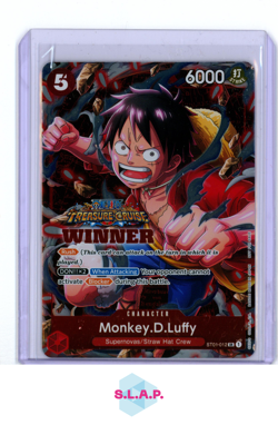 MONKEY.D.LUFFY ONE PIECE TCG ST01-012 2022 TREASURE CRUISE WINNER SR PRM HOLO EN - Image 1