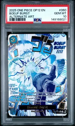 2025 ONE PIECE OP12-060 LEGACY OF THE MASTER BOEUF BURST EVENT ALT ART PSA 10 - Image 1