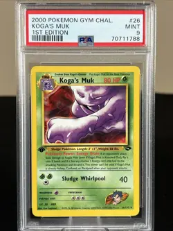 2000 Pokemon 1st Edition Gym Challenge Koga's Muk PSA 9 - Image 1