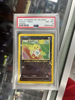 Pokemon 2001 Southern Islands Promo #4 Togepi-Holo PSA 8 - Image 1