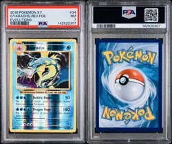 POKEMON PSA 7 GYARADOS REVERSE FOIL 34/108 EVOLUTIONS ENGLISH 2016! - Image 3