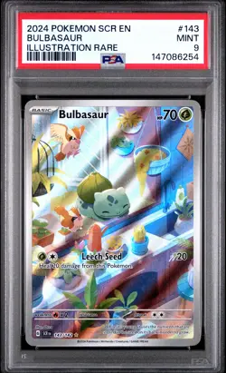2024 POKEMON SCR EN-STELLAR CROWN ILLUSTRATION RARE #143 BULBASAUR PSA 9 - Image 1